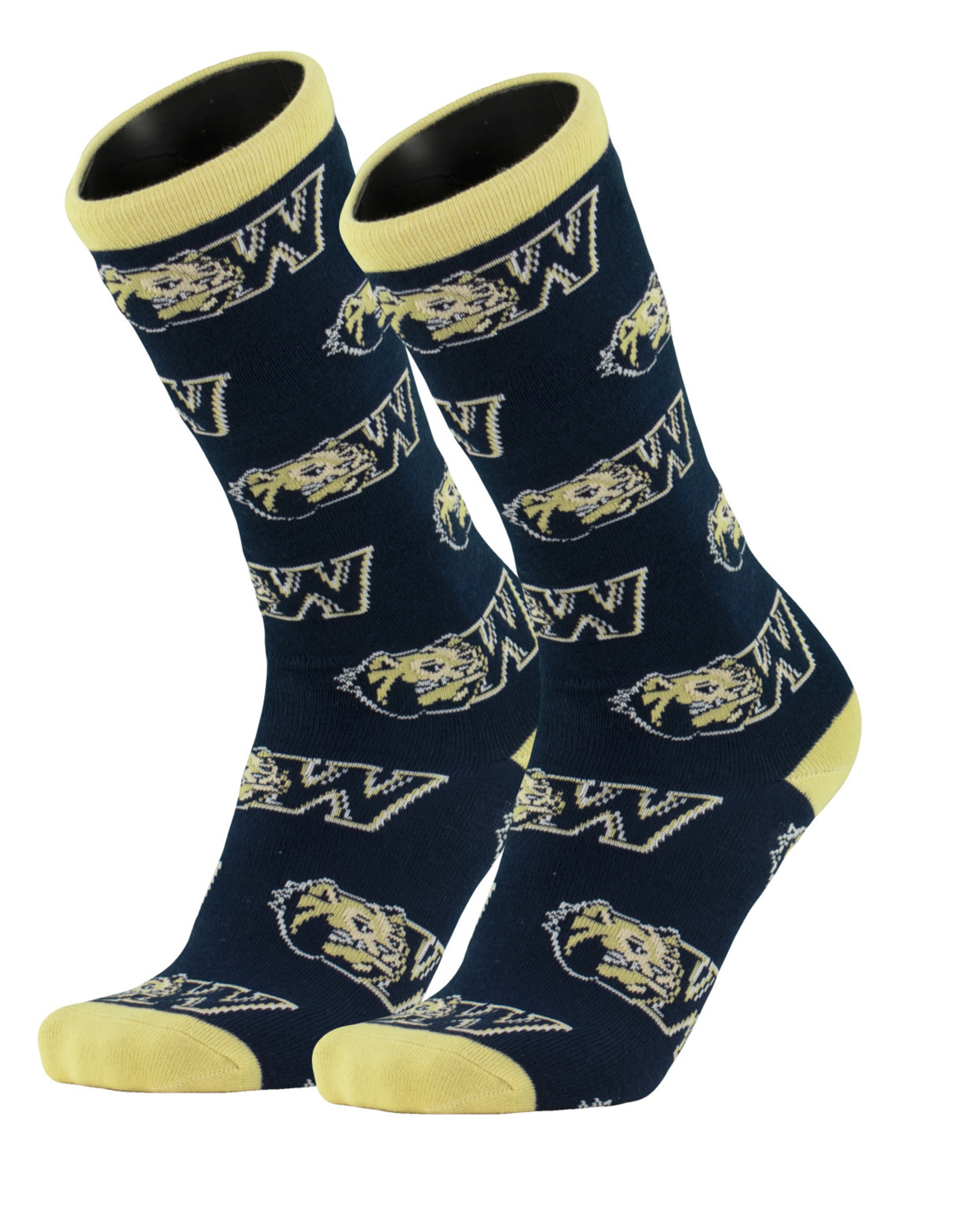 All Over Mid Calf Navy Vegas Gold Toe Dog Head W Socks