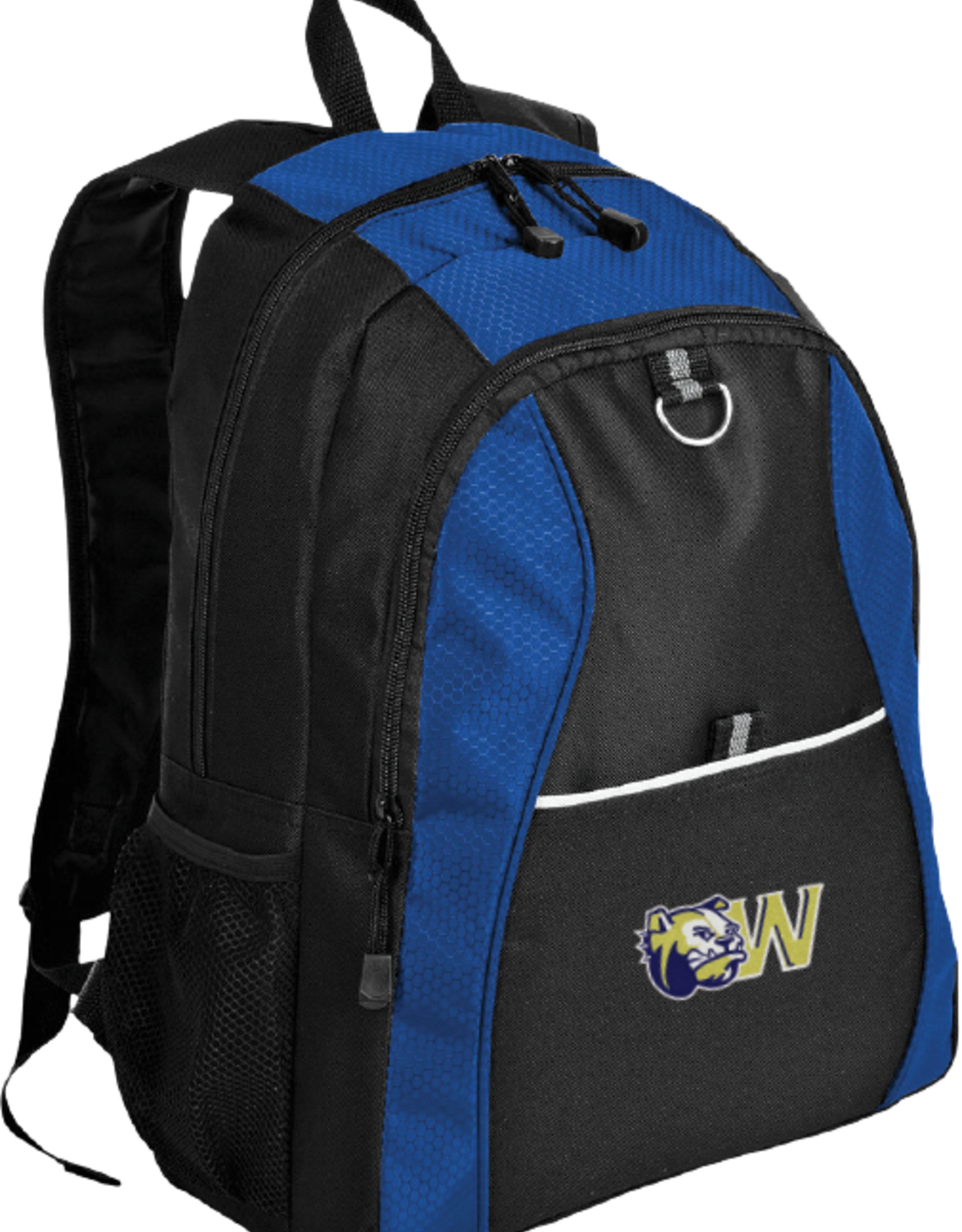 black and blue backpack