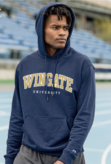 Champion Navy Powerblend Wingate University Embroidered Hoodie Sweatshirt