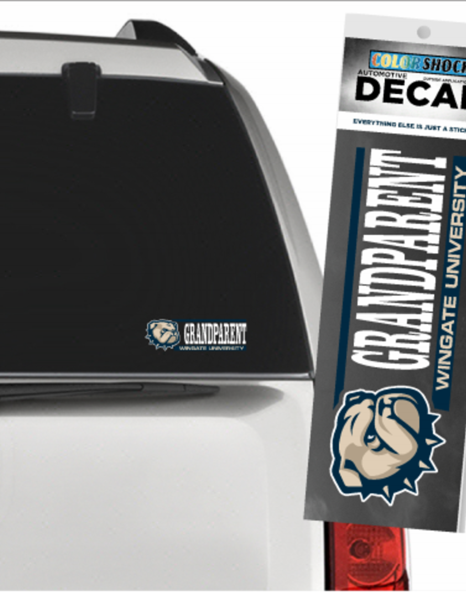 CDI 2 x 6 Dog Head Grandparent Over Wingate University Decal