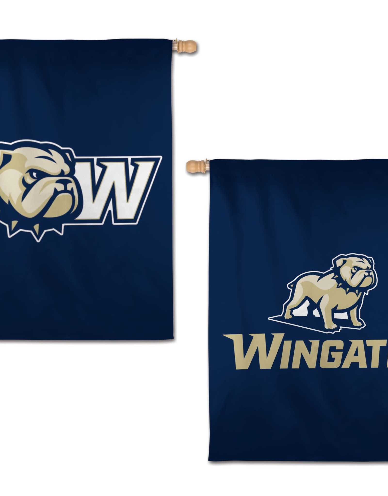 Wincraft 28 x 40 Vertical Navy Dog Head W Full Dog Wingate Premium Double Sided Flag