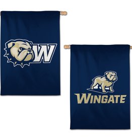 Wincraft 28 x 40 Vertical Navy Dog Head W Full Dog Wingate Premium Double Sided Flag