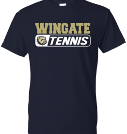 Gildan Navy Wingate Dog Head Tennis Short Sleeve T Shirt