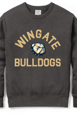 League Stadium Charcoal Wingate Dog Head Bulldogs Crewneck Sweatshirt