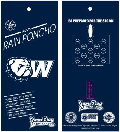 Storm Duds Navy Stadium Poncho Dog Head 