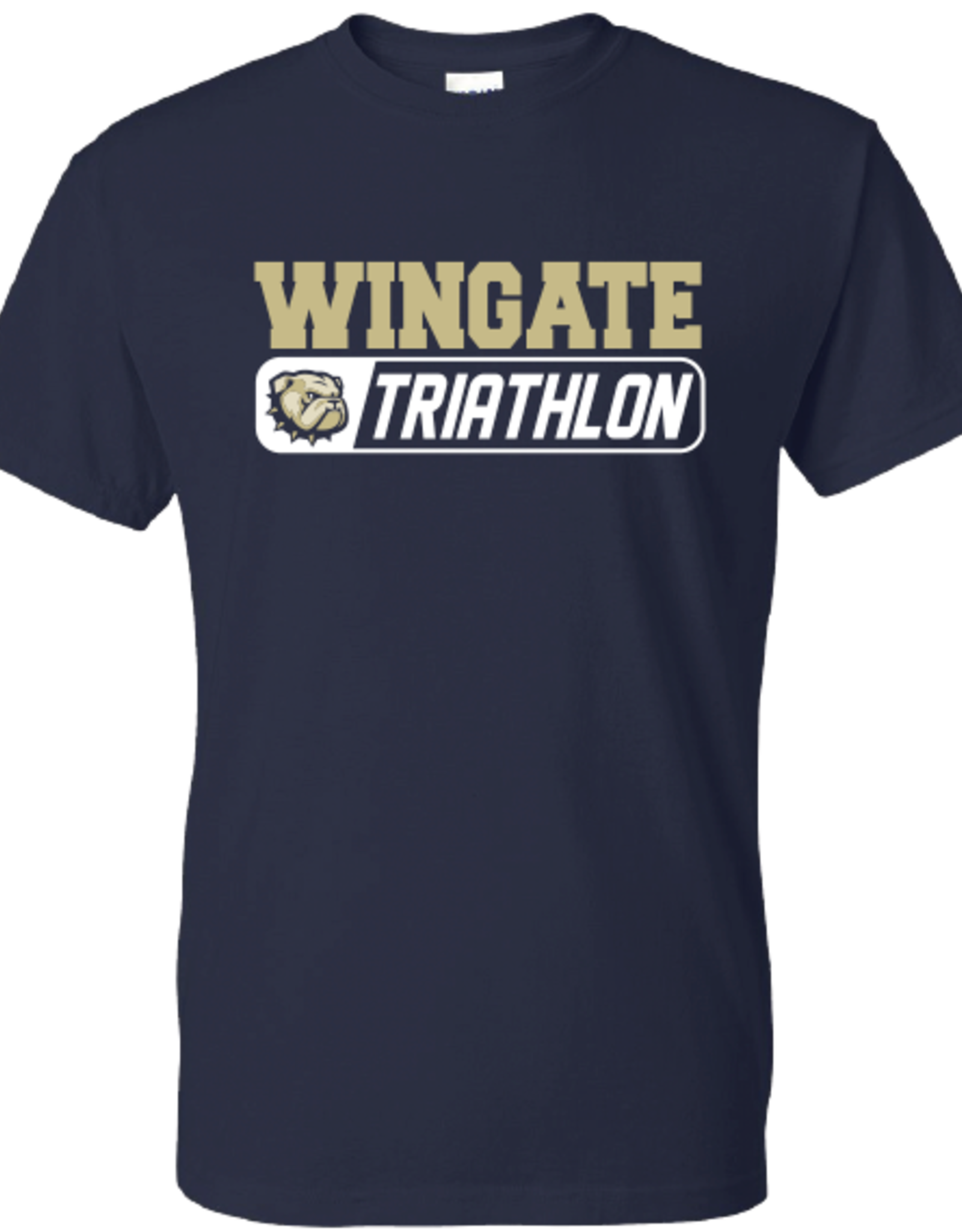 Gildan Navy Wingate Dog Head Triathlon Short Sleeve T Shirt