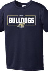 Port & Company Youth Navy Athletic DriFit Wingate Bulldogs Full Dog Short Sleeve T Shirt