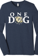 Bella + Canvas Navy Heather One Dog Head Long Sleeve T Shirt