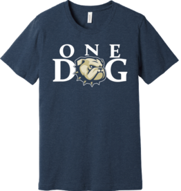 Bella + Canvas Navy Heather One Dog Head Short Sleeve T Shirt