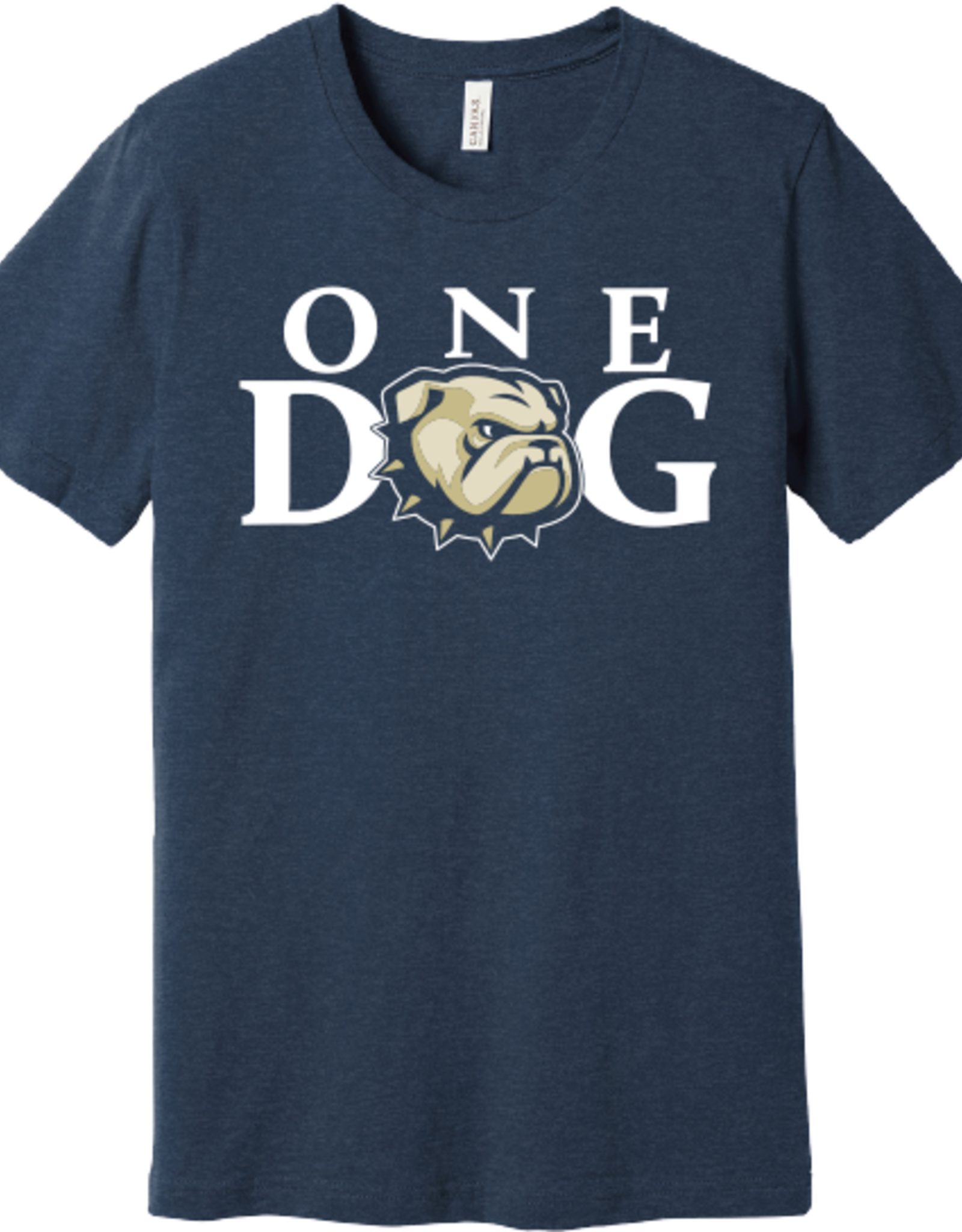 Bella + Canvas Navy Heather One Dog Head Short Sleeve T Shirt