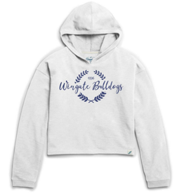 League Weathered Terry Crop Vintage White Wingate Bulldogs Hoodie