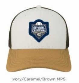 Legacy White Carmel Brown Baseball Championship Trucker Hat