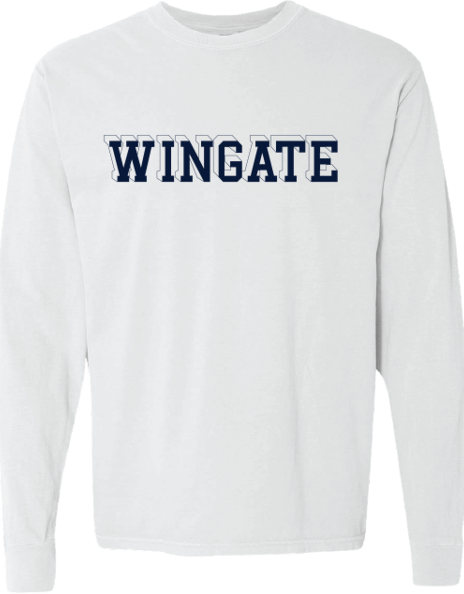 Comfort Colors White Wingate Shadow Letters Long Sleeve T Shirt