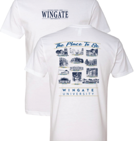 Gildan White Wingate University The Place To Be Campus SS Tee