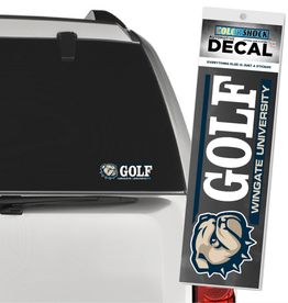 CDI 2 x 6 Dog Head  Golf Over Wingate University Decal