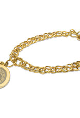 Gold Etched Seal Charm Bracelet