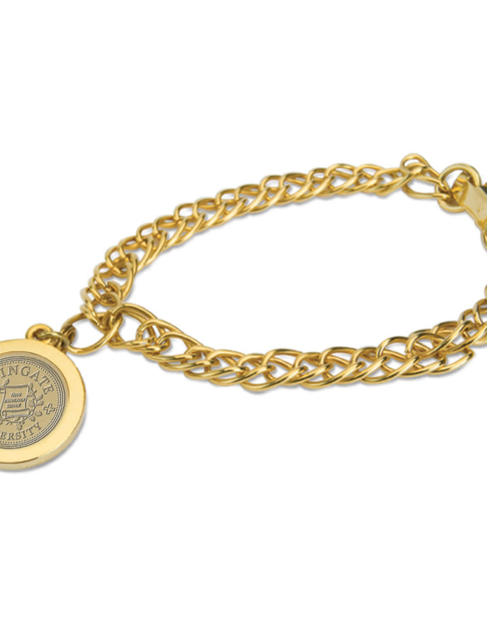 Gold Etched Seal Charm Bracelet
