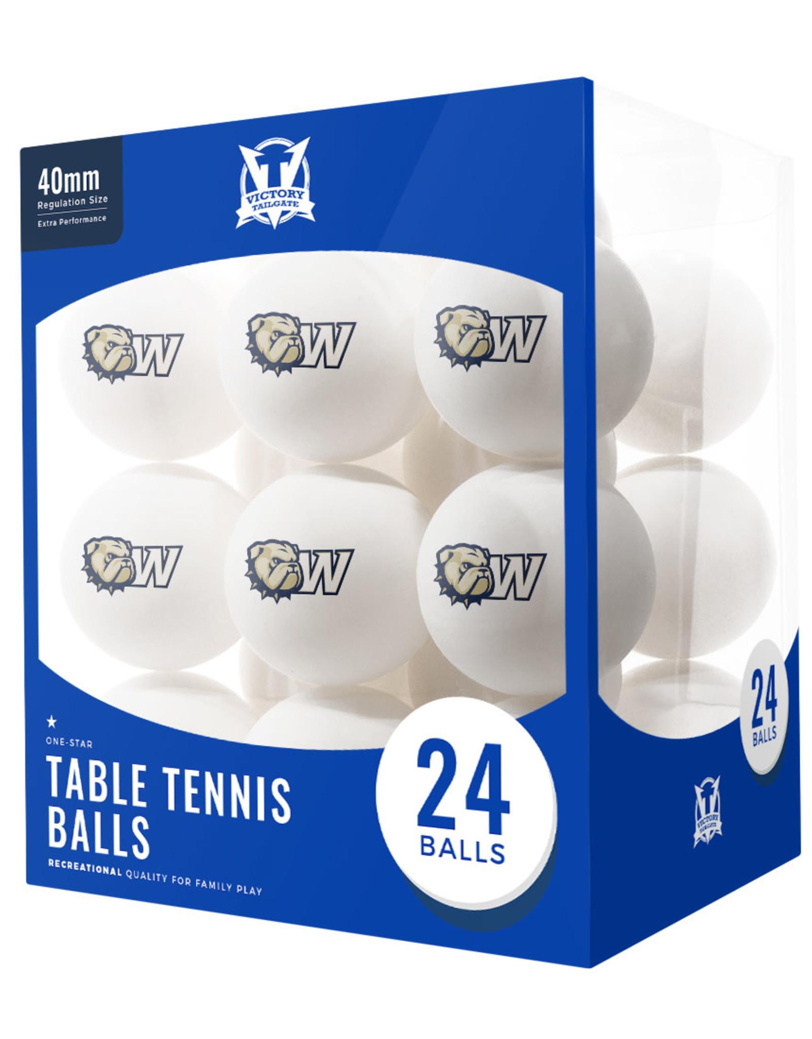 Victory Tailgate DROP SHIP ONLY 24 Count Table Tennis Balls Logo Design (ONLINE ONLY)