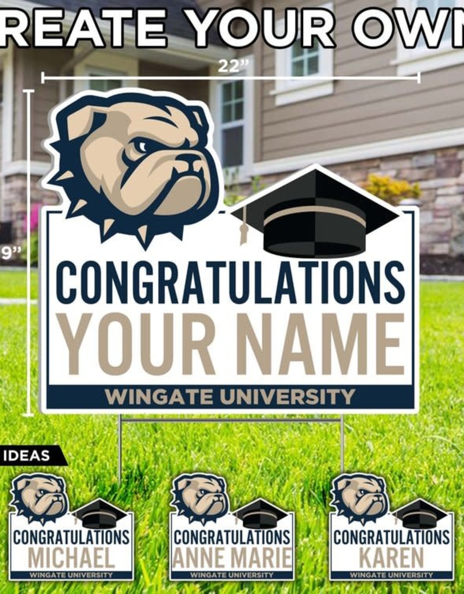 CDI DROP SHIP ONLY Dog Head Congratulations Custom Name Yard Sign (ONLINE  ONLY)