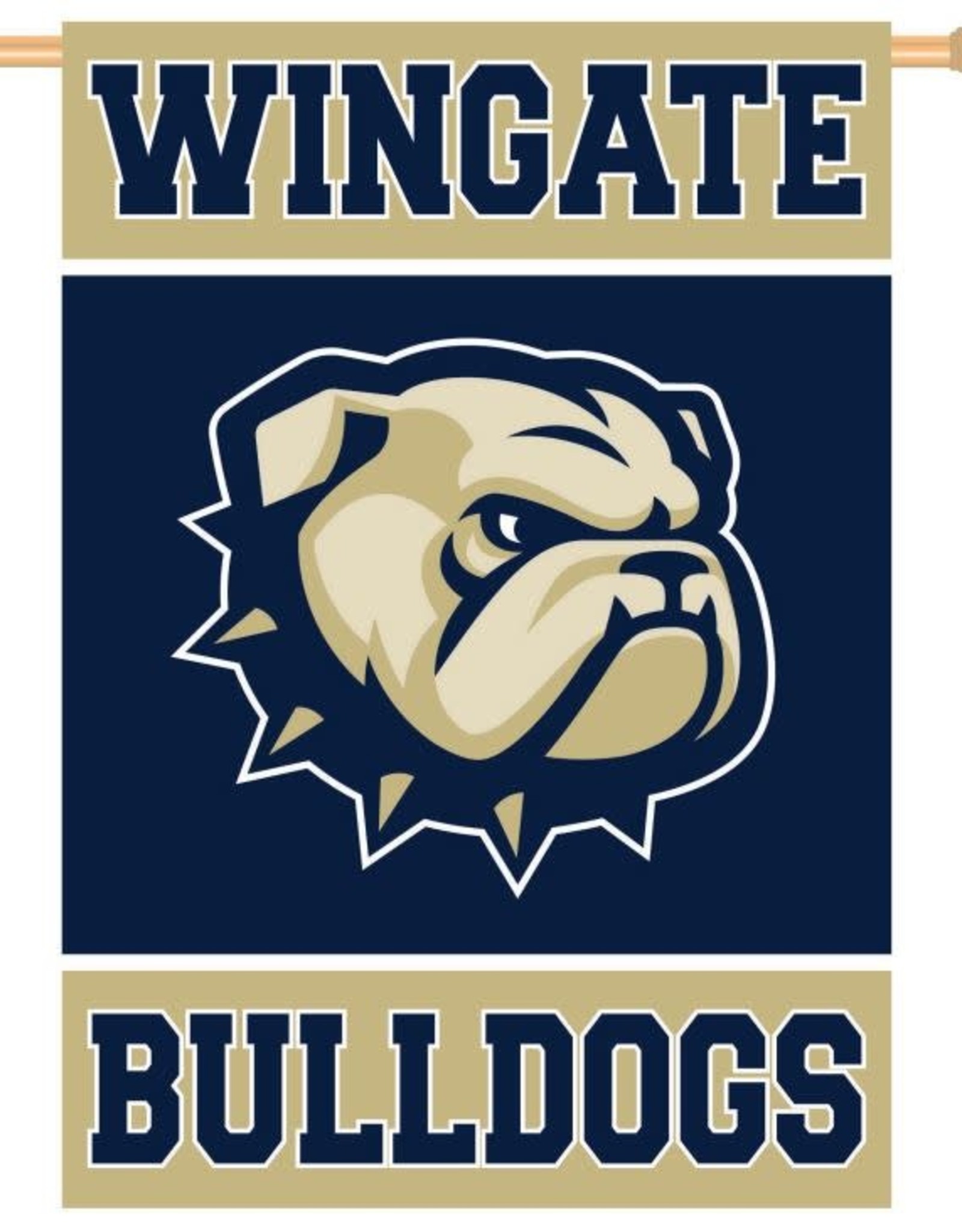 Wincraft 28 x 40 Vertical Navy Gold Wingate Dog Head Bulldogs Double Sided Flag