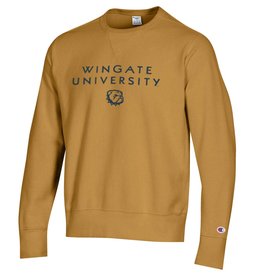 Champion Gold Vintage Wash Wingate University Dog Head Crewneck Sweatshirt