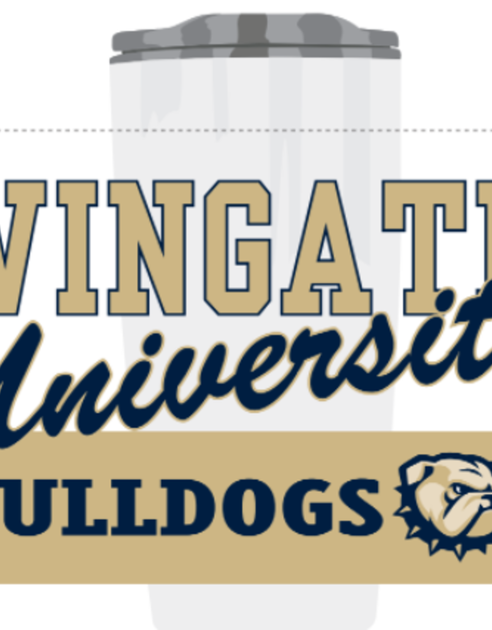 25oz Cream Dog Head W Wingate University Banners Stainless Travel Tumbler -  Wingate Outfitters