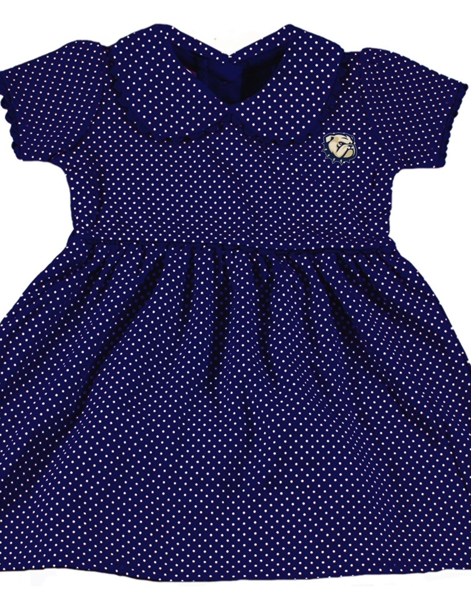 Navy Dog Head W Peter Pan Dress and Bloomers