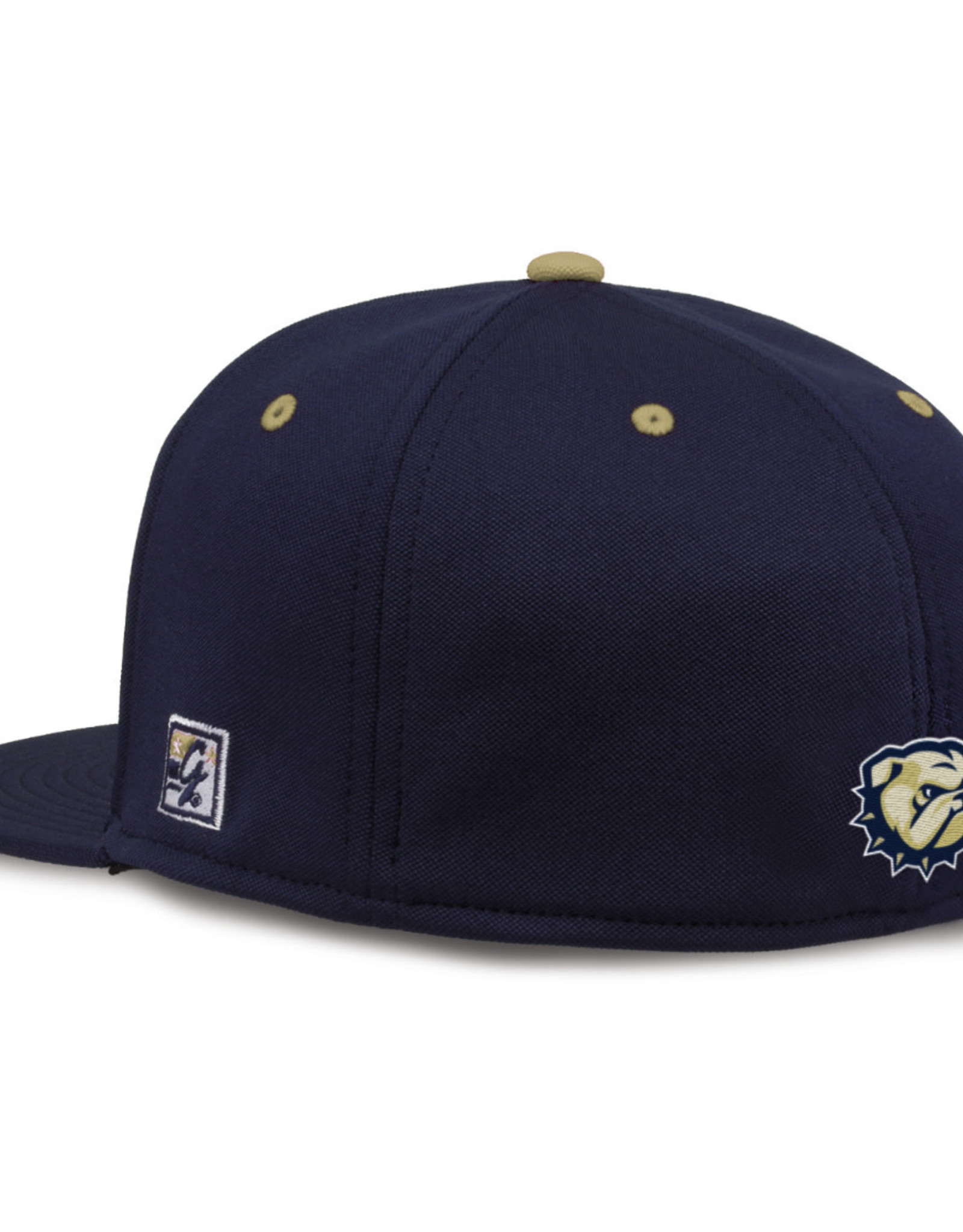 The Game Navy Flat Bill Gold W Structured Stretch Fit Hat