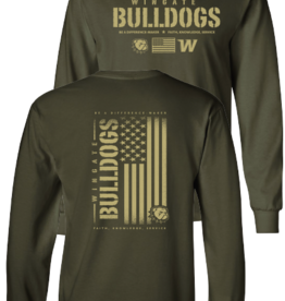 Bella + Canvas Olive Wingate Bulldogs USA Long Sleeve T Shirt