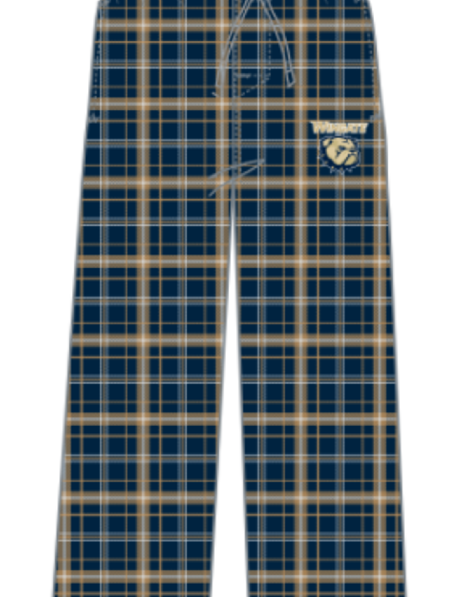 Navy Gold Wingate Dog Head Flannel Pajama Pants