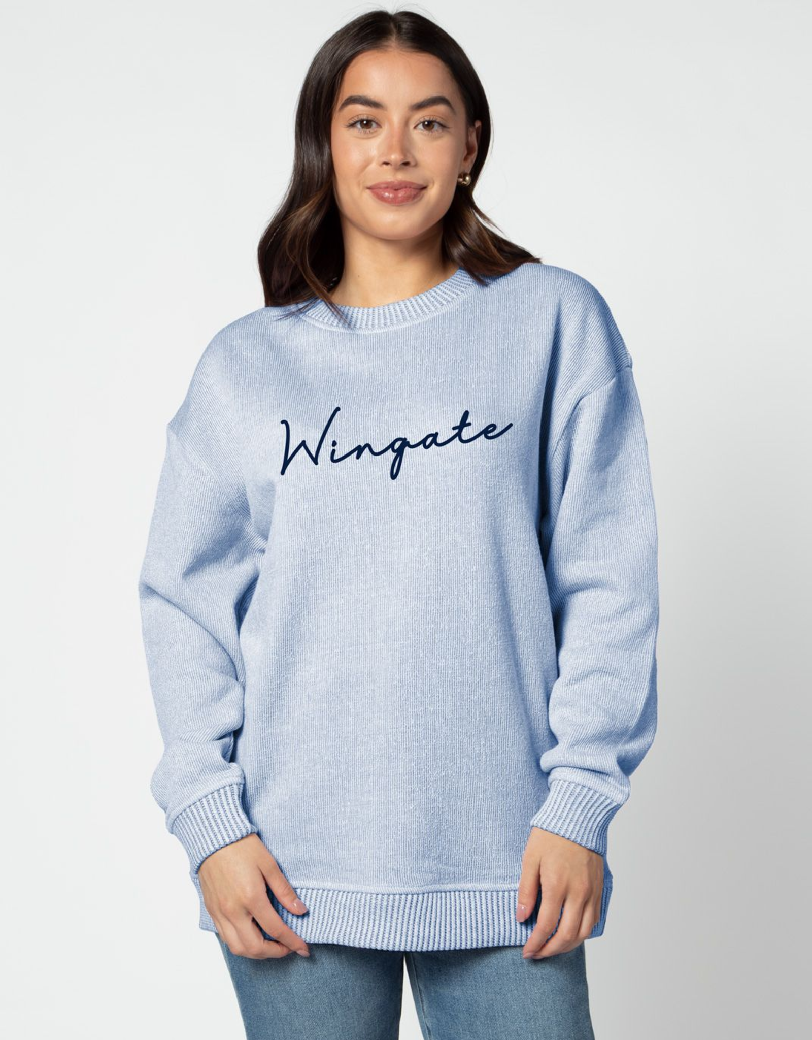 Navy Wingate Warm Up Crewneck Sweatshirt