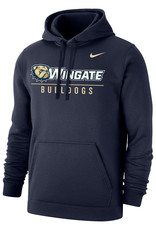 Nike Navy Dog Head Wingate  Bulldogs Club Fleece PO Hoodie Sweatshirt