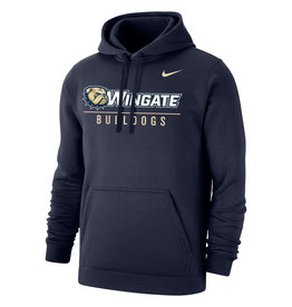 Nike Navy Dog Head Wingate  Bulldogs Club Fleece PO Hoodie Sweatshirt