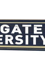 3x13 Navy Wooden Wingate University Dog Head Plaque