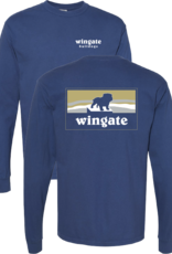 Comfort Colors China Blue Bulldog Statue Wingate Long Sleeve T Shirt