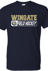 Gildan Navy Wingate Dog Head Field Hockey Short Sleeve T Shirt