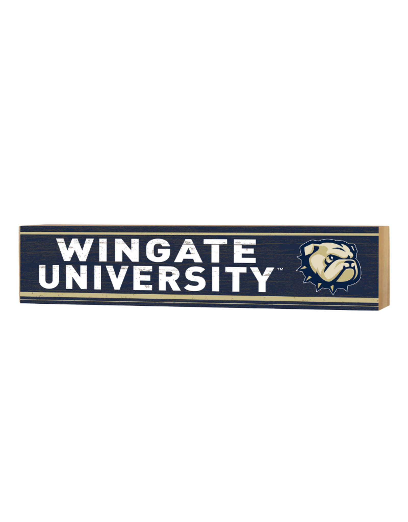 3x13 Navy Wooden Wingate University Dog Head Plaque