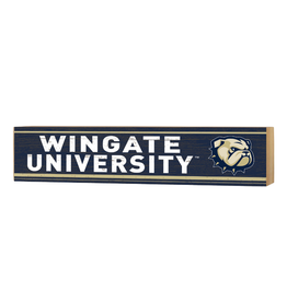 3x13 Navy Wooden Wingate University Dog Head Plaque