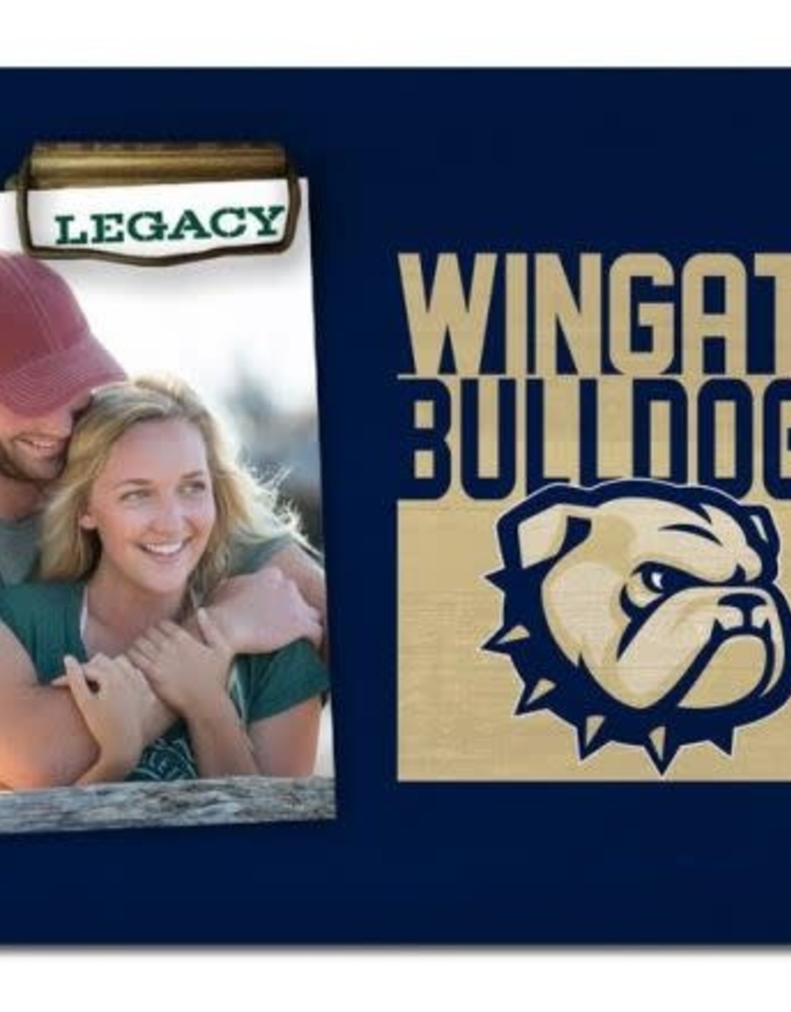 Legacy 8 x 10 Navy Wingate Bulldogs Dog Head Momento Photo Clip Wood Frame