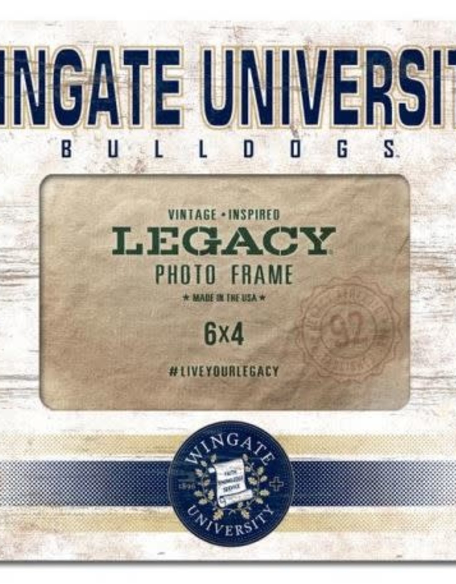 Legacy 6 x 4 White Wingate University Seal Wood Photo Frame