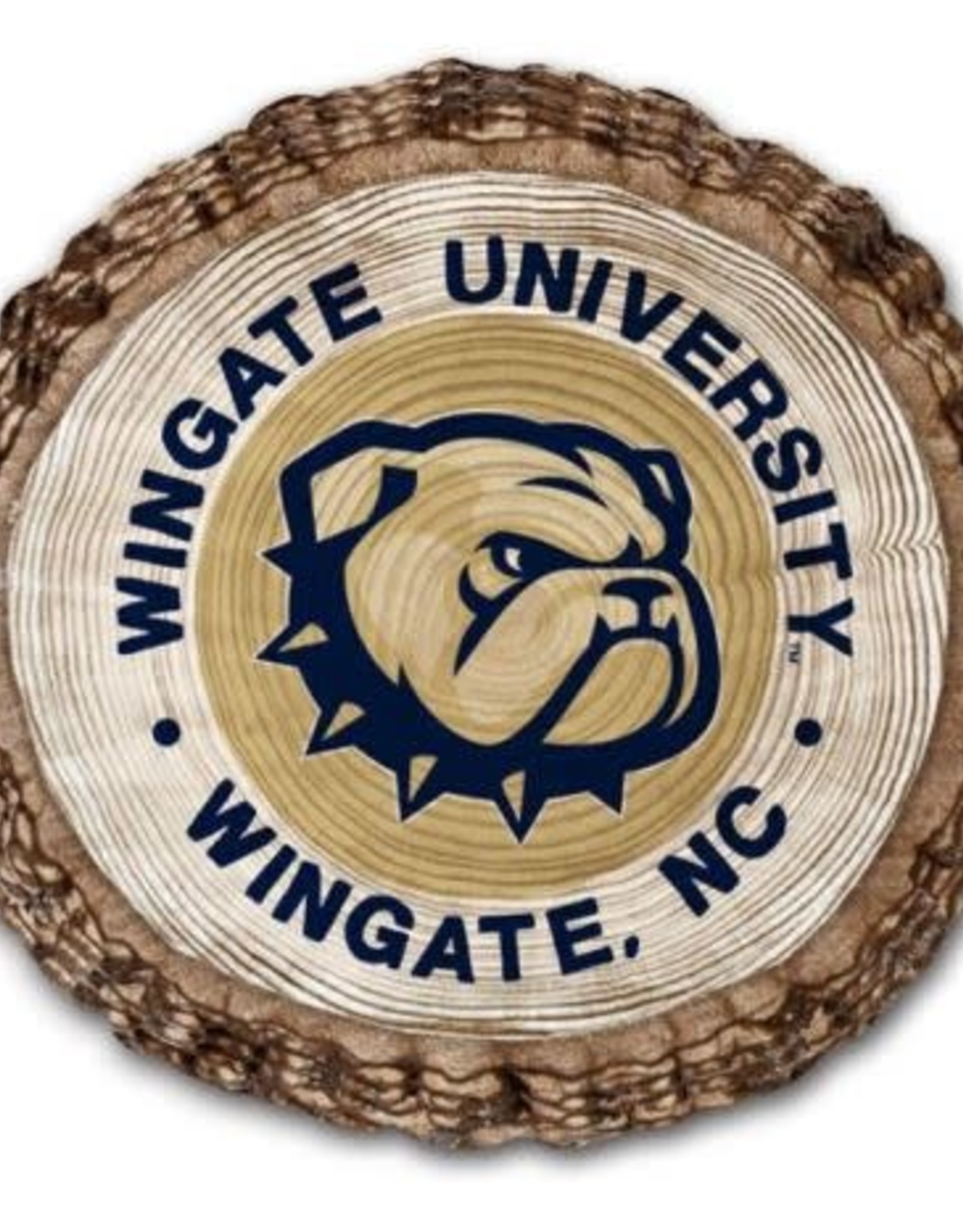 Legacy 4 x 4.25 Wingate University Dog Head Bulldogs Barky Wood Coaster