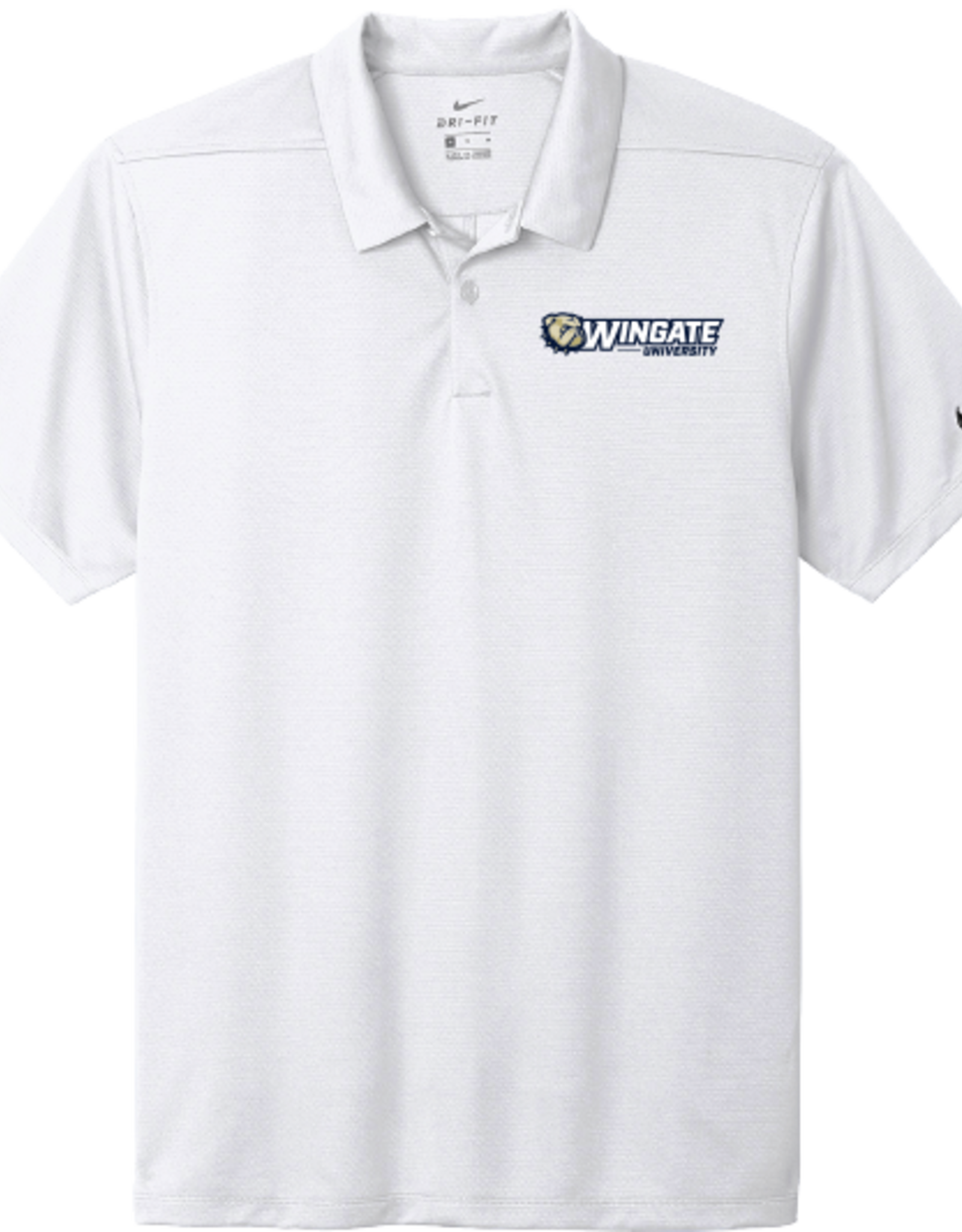 Nike White Dog Head Wingate University Essential Drifit Embroidered Polo