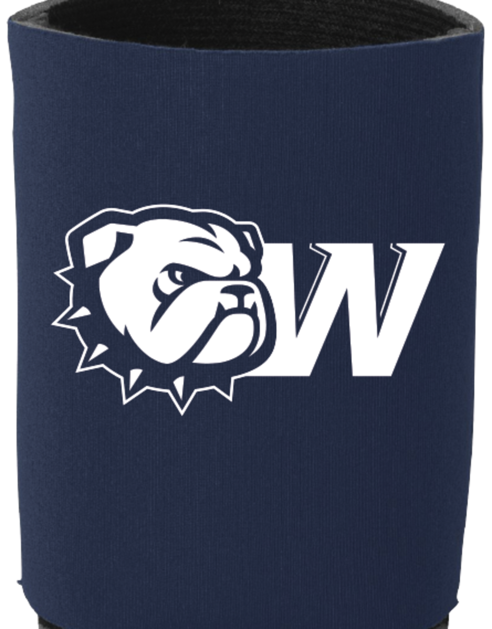 12oz Navy Dog Head W Collapsible Koozie