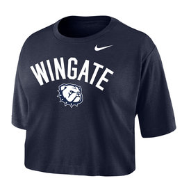 Nike Navy Wingate Dog Head Drifit Cotton Crop Short Sleeve T Shirt