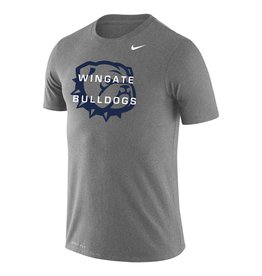 Nike Grey Wingate Bulldogs Dog Head Drifit Legend Short Sleeve T Shirt