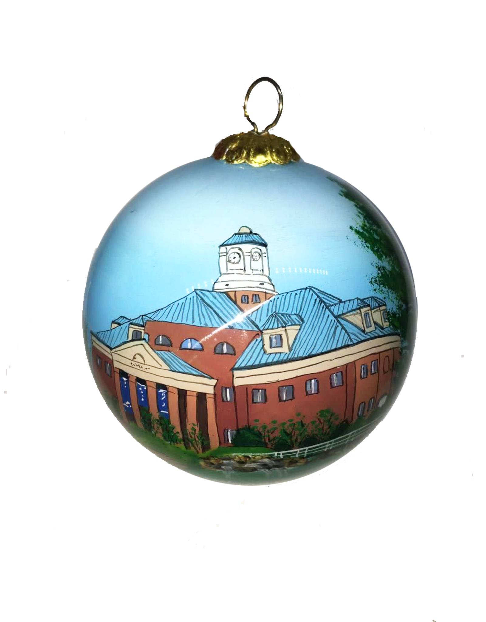 MCM Hand Painted Stegall Ceramic Ball Ornament