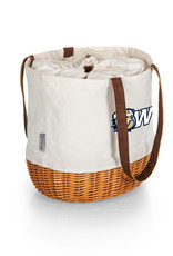 Picnic Time DROP SHIP ONLY  Beige Dog Head W Coronado Canvas and Willow Basket Tote (ONLINE ONLY)