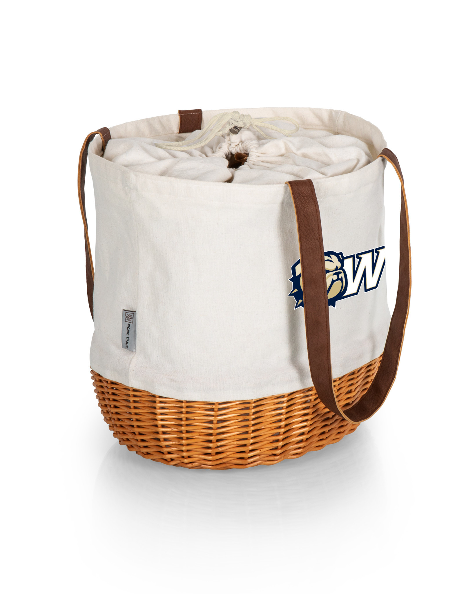 Picnic Time DROP SHIP ONLY  Beige Dog Head W Coronado Canvas and Willow Basket Tote (ONLINE ONLY)