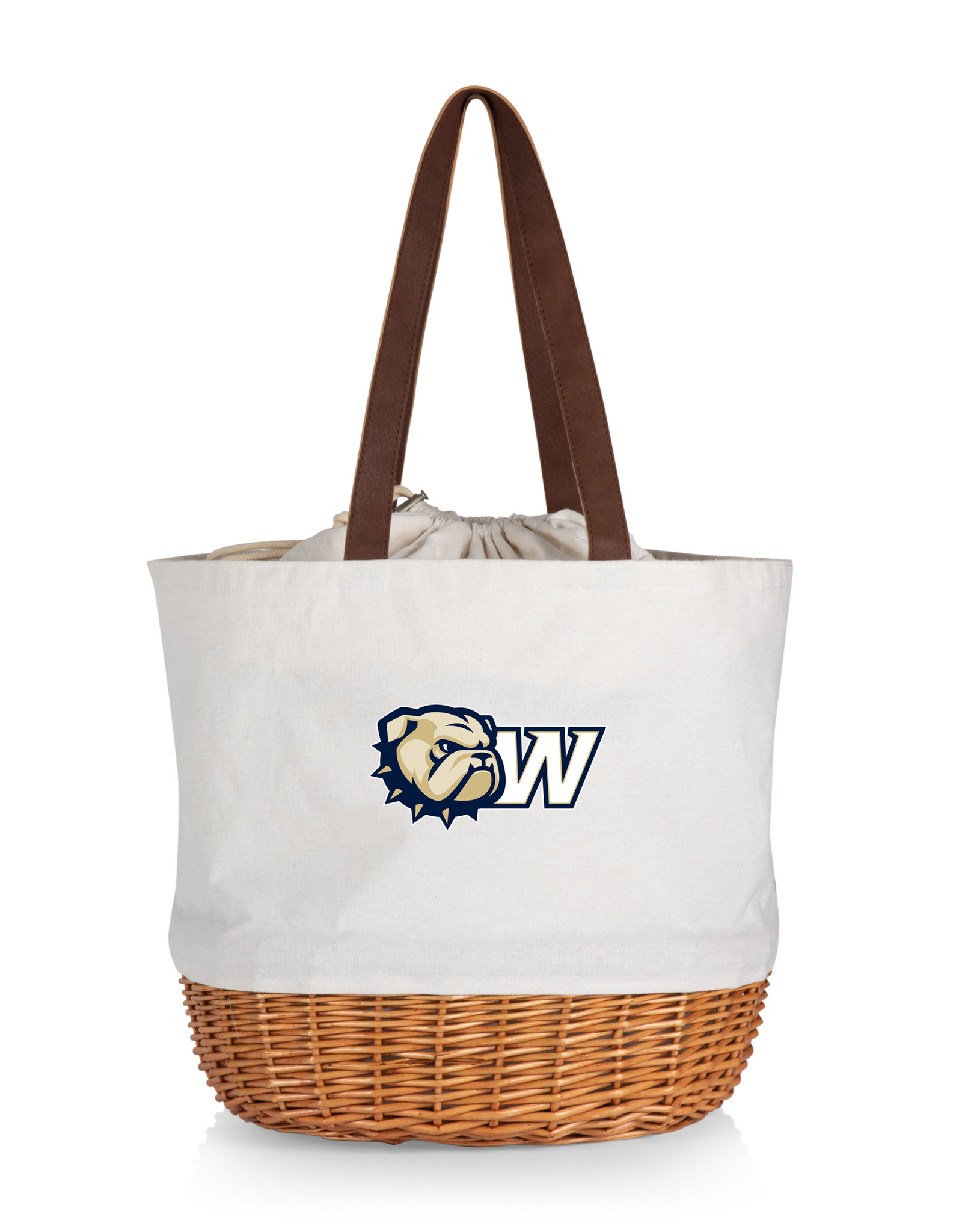 Picnic Time DROP SHIP ONLY  Beige Dog Head W Coronado Canvas and Willow Basket Tote (ONLINE ONLY)