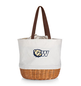 Picnic Time DROP SHIP ONLY  Beige Dog Head W Coronado Canvas and Willow Basket Tote (ONLINE ONLY)